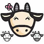 A cute cow cartoon illustration.