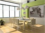 modern interior design (privat apartment 3d rendering)