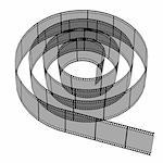 3d blank films strip over white background