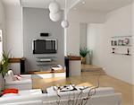 modern interior design (private apartment 3d rendering)