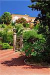 Lush garden in front of a villa on French Riviera