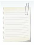 Lined blank note breaked away from the notebook - vector