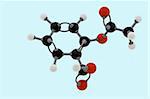 Spatial molecular structure of Aspirin (acetylsalicylic acid)