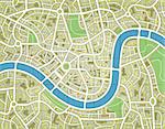 Editable vector illustration of a street map without names