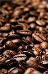 Close-up of delicious freshly roasted coffee beans