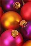 Macro of colorful xmas ornaments