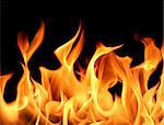 Close-up of fire and flames on a black background (Huge file)