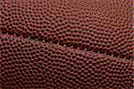 Extreme close-up of football with seam