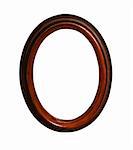Wooden oval frame with clipping path for easy masking