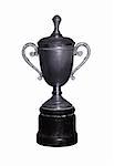 Vintage silver cup isolated with clipping path for easy masking