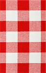 Close-up of classic red picnic cloth - The tablecloth is new, clean and flat