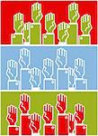 Voting group of people - symbolic human's hands