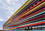 The colorful façade of a building of the Hogeschool van Utrecht