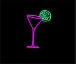picture about pink martini glass with green lime
