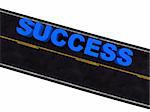 3d rendered illustration of a black street with the word success