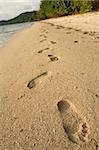 footprints in the sand coron bay the philippines