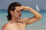 Portrait of a Young Man standing at the beach