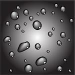 Vector - Water or oil drops on a metallic background