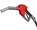 Isolated illustration of a dripping gas pump nozzle