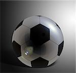 white and black football ball, white background
