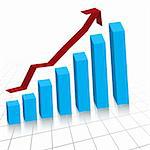 Vector - Business profit growth graph chart with reflection