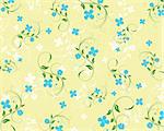Spring floral vector ornament with leaves and flowers