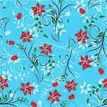 Floral seamless background for yours design usage. For easy making seamless pattern just drag all group into swatches bar, and use it for filling any contours.