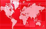 Computer designed red world map business background