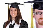 graduation a young man on white background