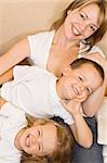 Happy family relaxing on the sofa