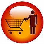 woman pushing shopping cart web button