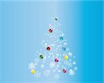 Christmas (New Year) fir-tree with balls. Vector illustration.