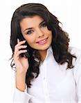 Portrait of beautiful business woman using cell phone