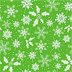 Christmas seamless background with snowflake, mistletoe, element for design, vector illustration