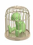 3d puppet, worth in a golden cage