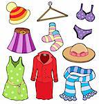 Woman clothes collection - vector illustation.
