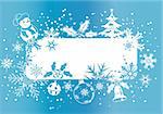 Christmas frame with snowflakes and decoration element, vector illustration