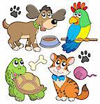 Pet collection - vector illustration.