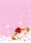 wedding ring on a pink background