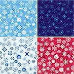 Snow Seamless Vector Background Set. Seamless Backgrounds Series.