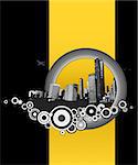City with yellow stripe. Vector