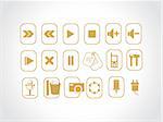 yellow logos and web icons, illustration