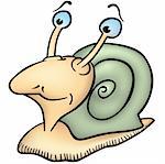 Snail Slimo - colored cartoon illustration as vector
