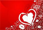 Valentines Day background with Hearts and lips, element for design, vector illustration