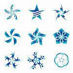 Set of decorative and creative five cornered/pentagonal stars
