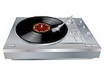 Vector image of a vinyl DJ's deck grey colour on white background.