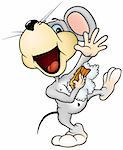 Washing Mouse - colored cartoon illustration as vector