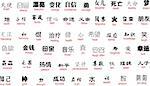 vector chinese writing with english translation