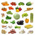 vegetable collection isolated on a white background
