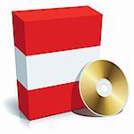 Austrian software box with national flag colors and CD.